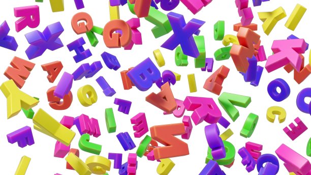 彩色字母掉落图片下载