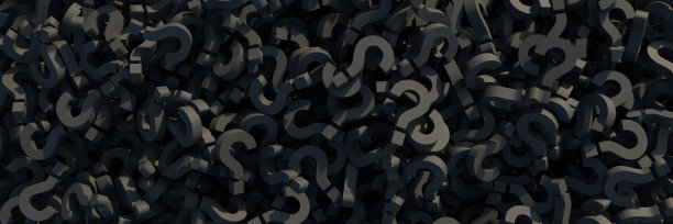 问号黑色背景，横幅。常见问题的概念。3 d图片下载