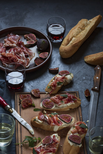 奶油奶酪和火腿三明治图片下载