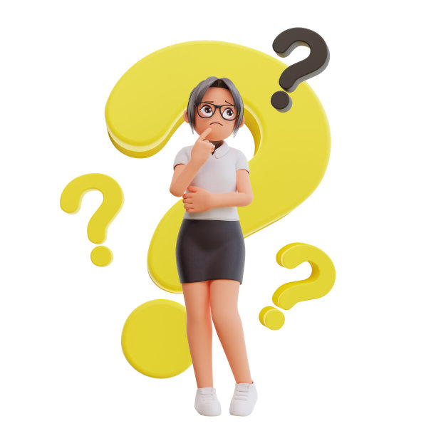 年轻的女商人，带着问号图片下载