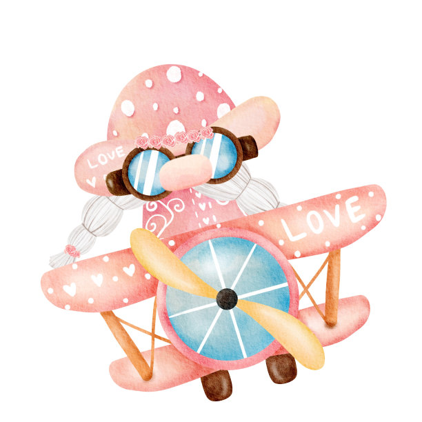 可爱的情人节地精水彩元素图片下载