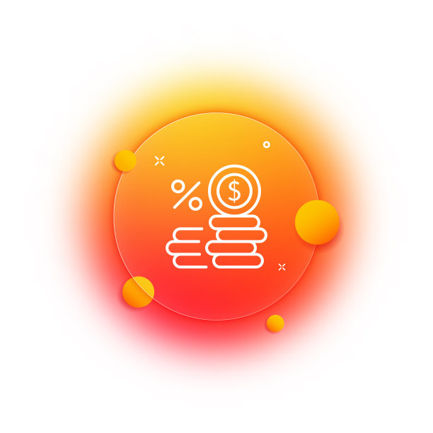 硬币线性图标，财务管理概念，玻璃拟态风格图片下载