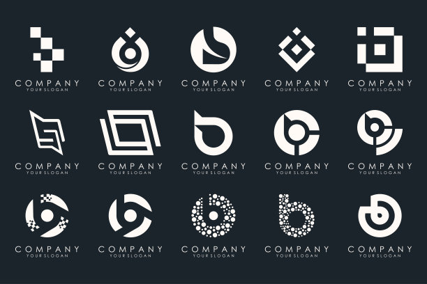 一套创意字母B标志设计模板。图标为商务的奢华、优雅、简约。图片下载