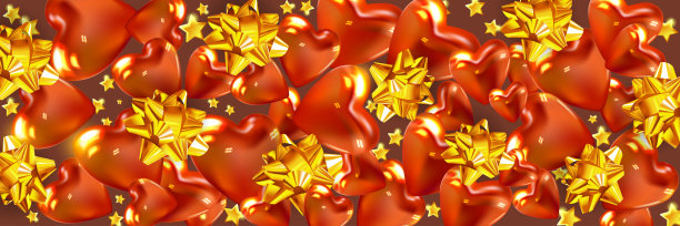 带有3d装饰的节日横幅。俯视图图片下载