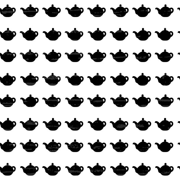 白色背景上的黑色茶壶，有质感图片下载