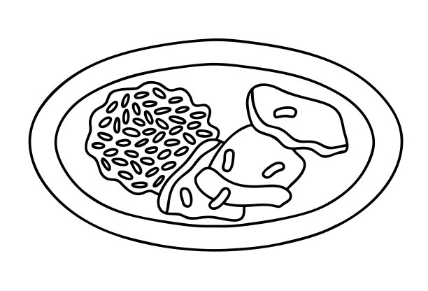 盘子里有烤肉卡尔比。图片下载