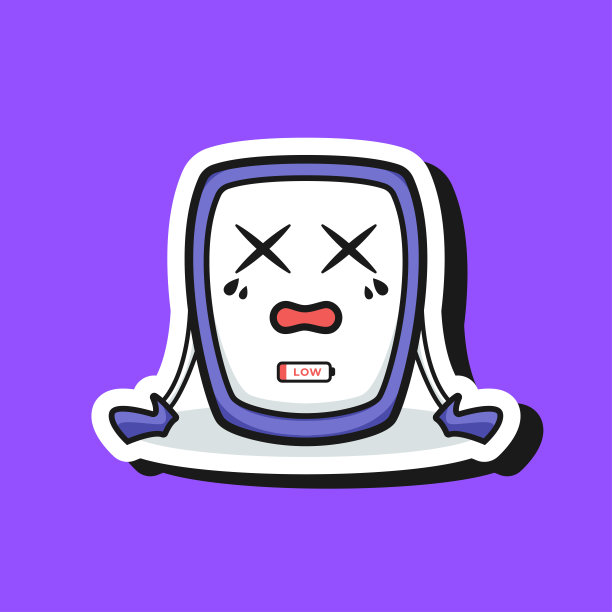 可爱可爱的卡通快乐有趣的机器人智能手机安卓插图贴纸图标吉祥物标志图片下载