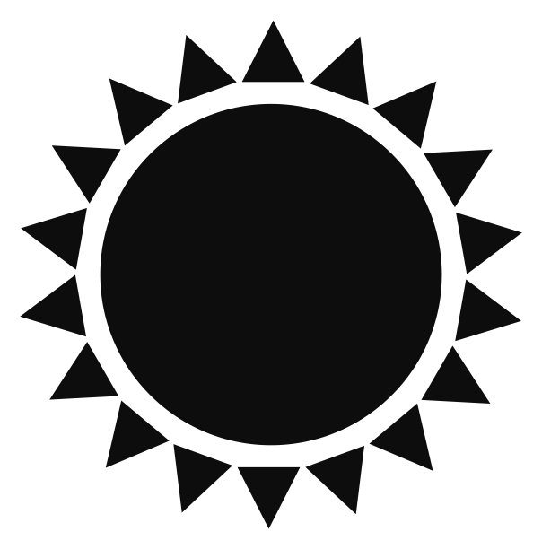 太阳黑色图标。夏天热。炎热的天气隔离在白色上图片下载