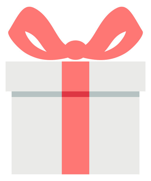 礼盒上有红丝带蝴蝶结。礼物图标孤立在白色上图片下载