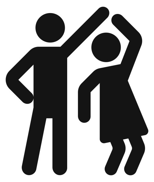 跳舞的男人和女人黑人偶像。舞者的身影孤立在白色上图片下载