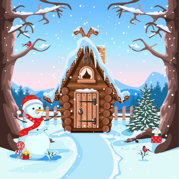 冬天的小屋图片下载