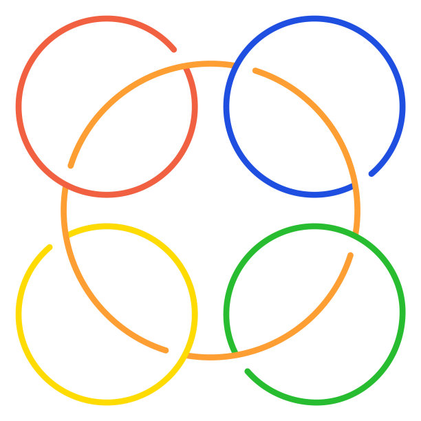 交叉的圆。颜色线信息图形形状。业务报表模板图片下载