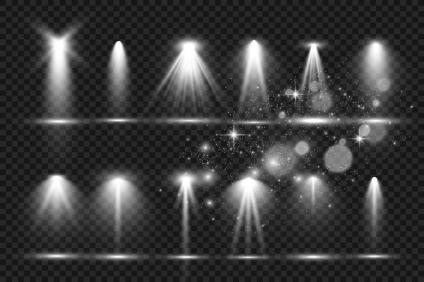 白色的场景与聚光灯。矢量插图。图片下载