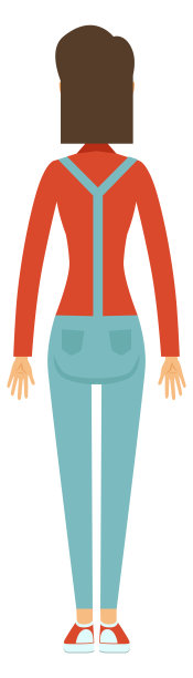 穿工作服的女人的后视图。职业女性工作者图片下载