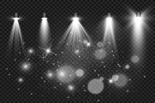 白色的场景与聚光灯。矢量插图。图片下载