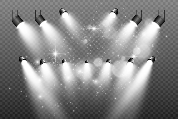 白色的场景与聚光灯。矢量插图。图片下载
