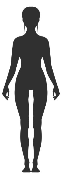 女性身体黑色剪影。女性形象模板图片下载