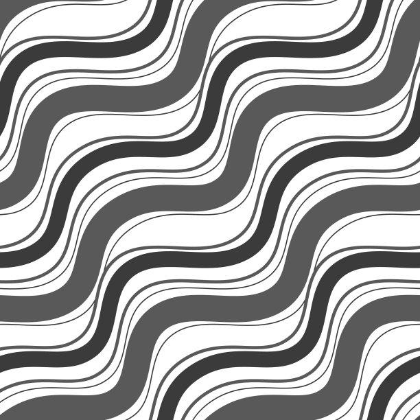 摘要曲线线条无缝图案灰色单色白色波浪背景图片下载
