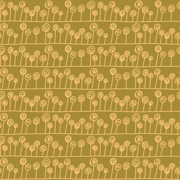 部落装饰有机植物无缝图案芥末黄颜色设计为纺织品图片下载