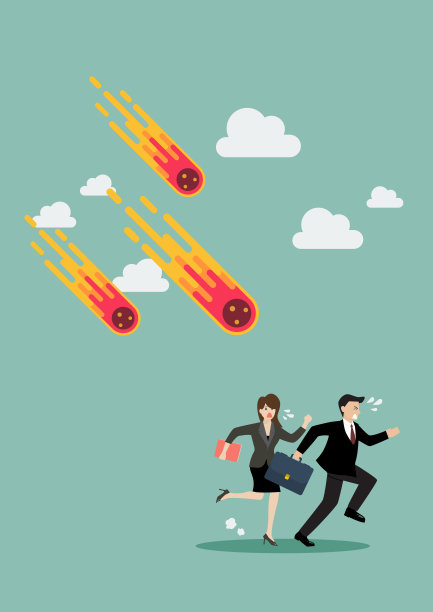 商业人士躲避陨石图片下载