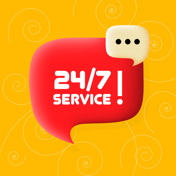 24 7服务横幅。语音气泡与24 7服务文本。经营理念。3 d演示。螺旋的背景。矢量线图标的业务和广告。图片下载