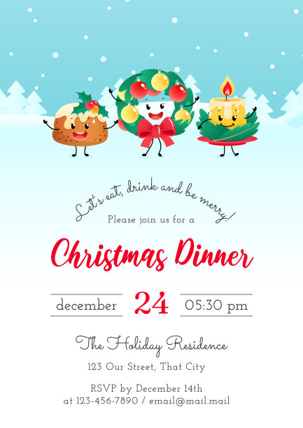 圣诞晚宴邀请模板图片下载