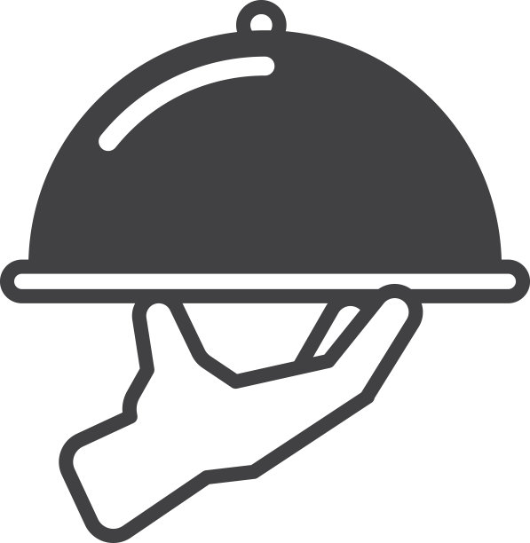 手和食物托盘插图的极简风格图片下载