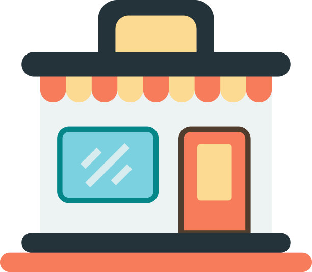 极简风格的咖啡馆建筑插图图片下载