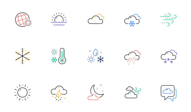 天气和预报线图标多云的天空图片下载