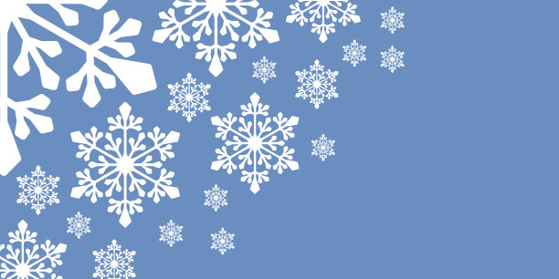 蓝色的圣诞贺卡配雪花白色的冬季冰晶。可爱的装饰背景图片下载