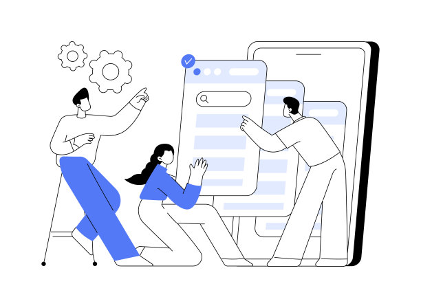 线框抽象概念矢量插图。图片下载