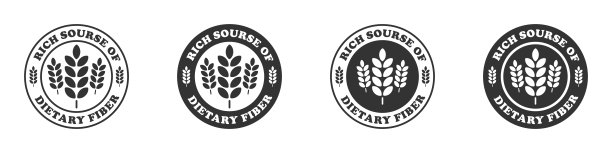 丰富的膳食纤维来源图标集。矢量插图。图片下载