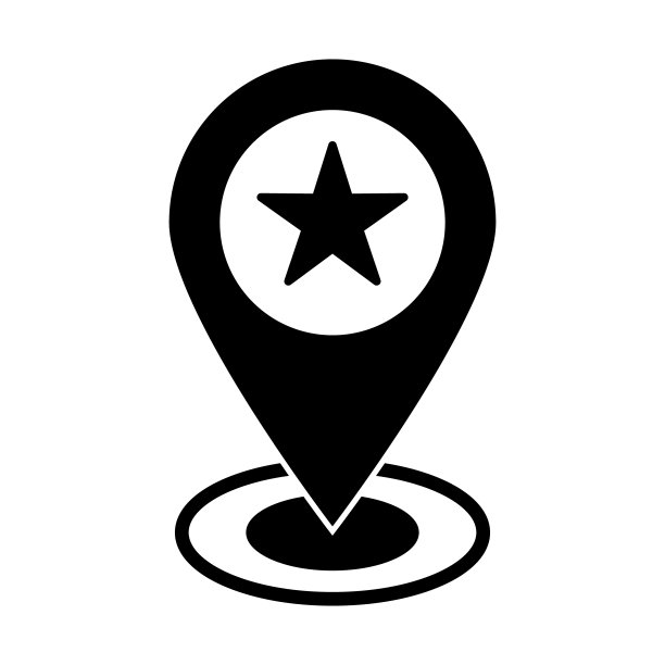 最喜欢的地方地图指针图标。地图别针与星形图标。带有星形图标的地图指针。图片下载
