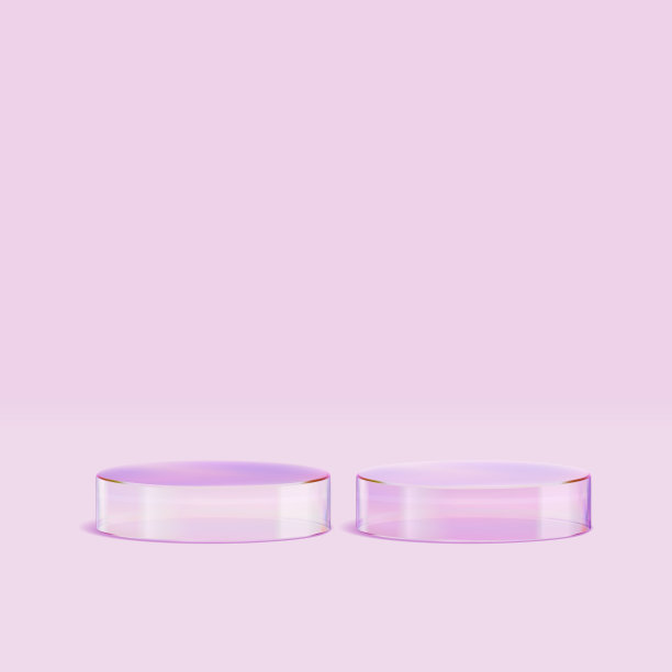 d玻璃讲台。美容产品展示化妆品最小场景。矢量化妆品推广阶段。图片下载