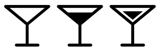 鸡尾酒杯。酒杯。矢量图标孤立在白色背景上。图片下载