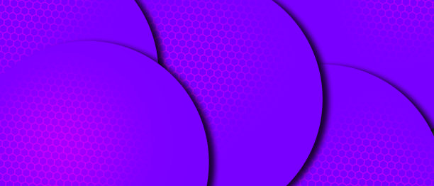 一套抽象液体流体圈紫色芥末背景与半色调纹理图片下载