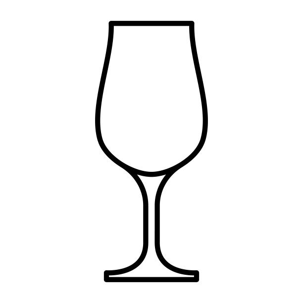 酒杯轮廓图标。酒精饮料用玻璃杯，矢量插图图片下载