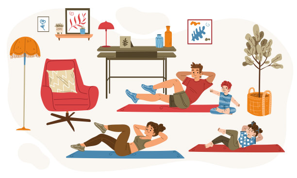 幸福家庭健身运动在家，健身健身图片下载