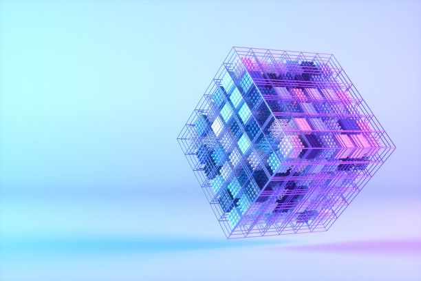 抽象背景几何形状的立方体图片下载