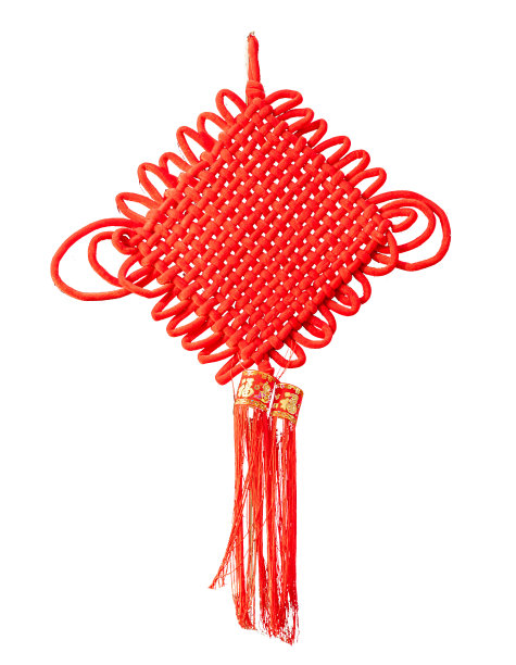红色中国结白色背景图片下载