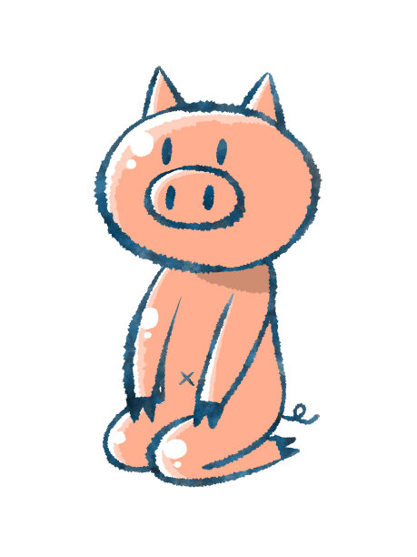 猪坐在地板上图片下载