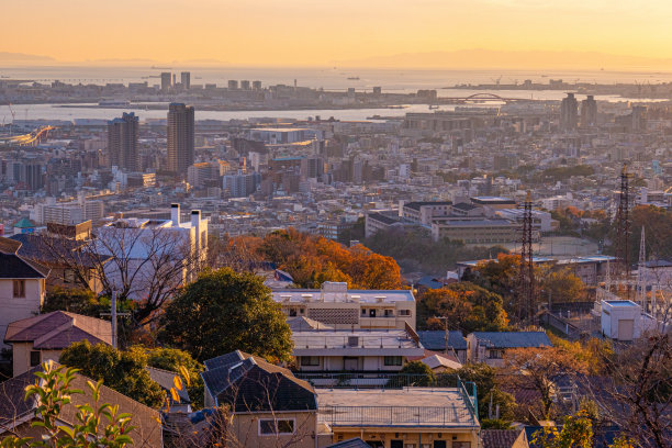 黄昏的城市风光图片下载