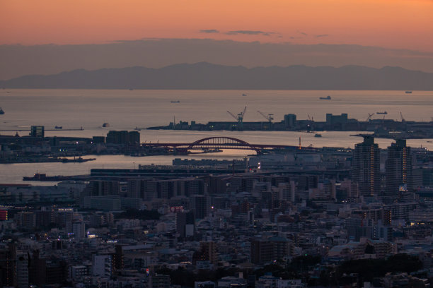 黄昏的城市风光图片下载
