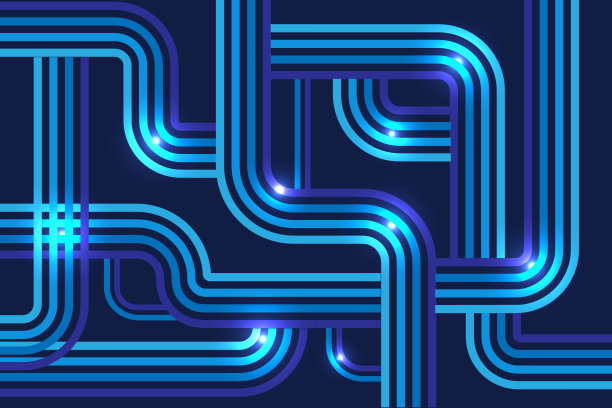 迷宫路径线抽象蓝色背景图案图片下载