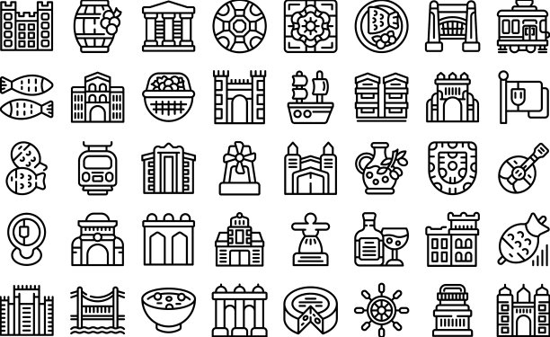 里斯本的图标勾勒出葡萄牙城堡的轮廓图片下载