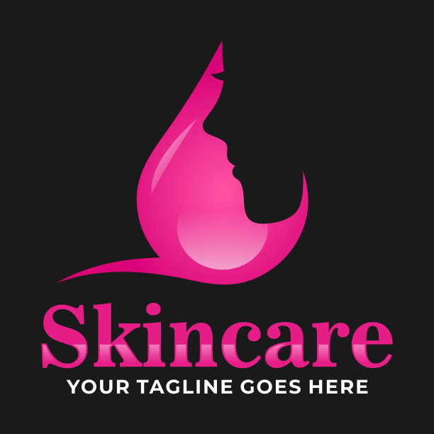 护肤品标志设计矢量插图图片下载