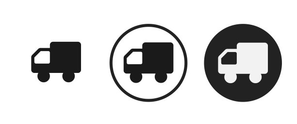 汽车卡车图标隔离在白色背景平面矢量插图图片下载