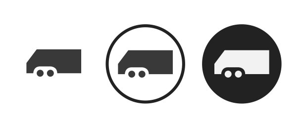 拖车图标隔离在白色背景平面矢量插图图片下载