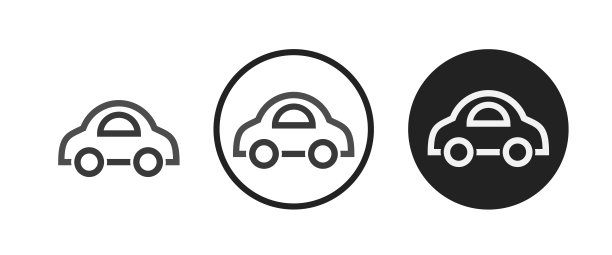 汽车图标隔离在白色背景平面矢量插图图片下载
