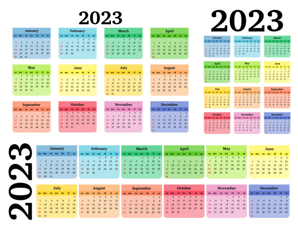 2023年的日历被隔离在白色背景上图片下载